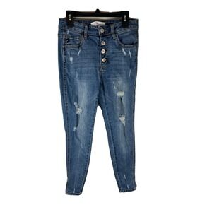 KanCan Jeans High Rise Exposed Button Fly Ankle‎ Skinny Jeans KC5109M Size 1/24